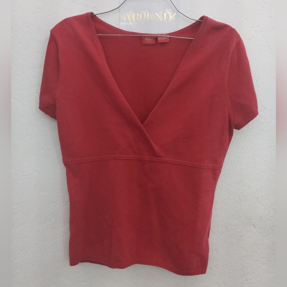 Mossimo Red V neck top - Picture 1 of 8